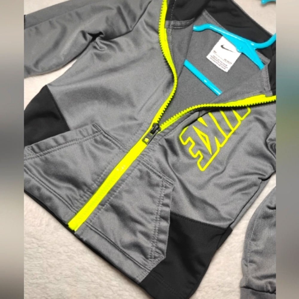 Nike Gray n Black Jacket with Neon Yellow Accents